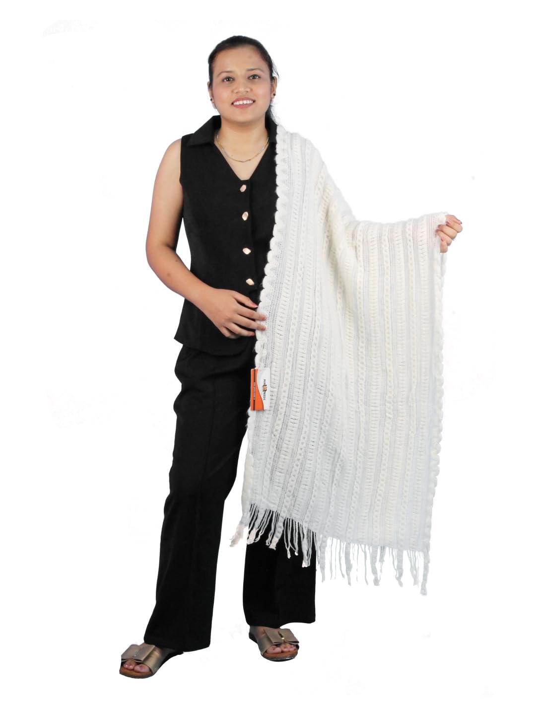 pick ur needs Womens & Girls Winter Soft Warm Knitted Elegant Wool Lighten Weight Muffler Stole For Casual and Office-picture-10
