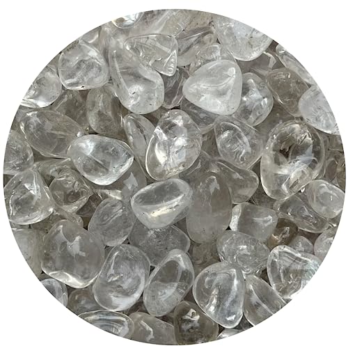 Image of GAF TREASURES 1 /2 LB Clear Quartz Tumbled Stones, Polished Natural Clear Quartz Gemstone, Clear Quartz Healing Crystals (Clear Quartz)