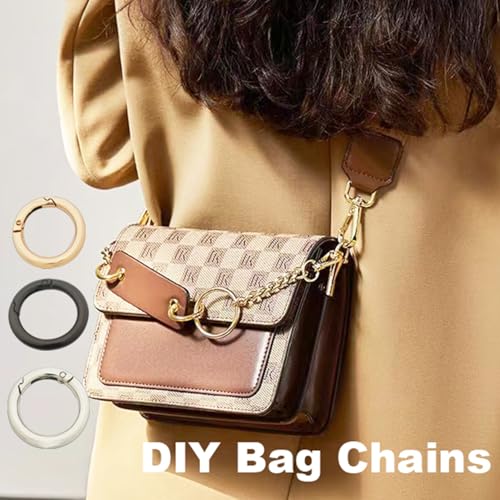 Bytiyar 10 pcs 2 inch (50 mm) Big Round Carabiners Clips Metal Trigger Spring O Rings Snap Hooks DIY Charms Accessory for Keychains Bags Purses Crafts Making,Light Gold Large by Bytiyar - Image 6