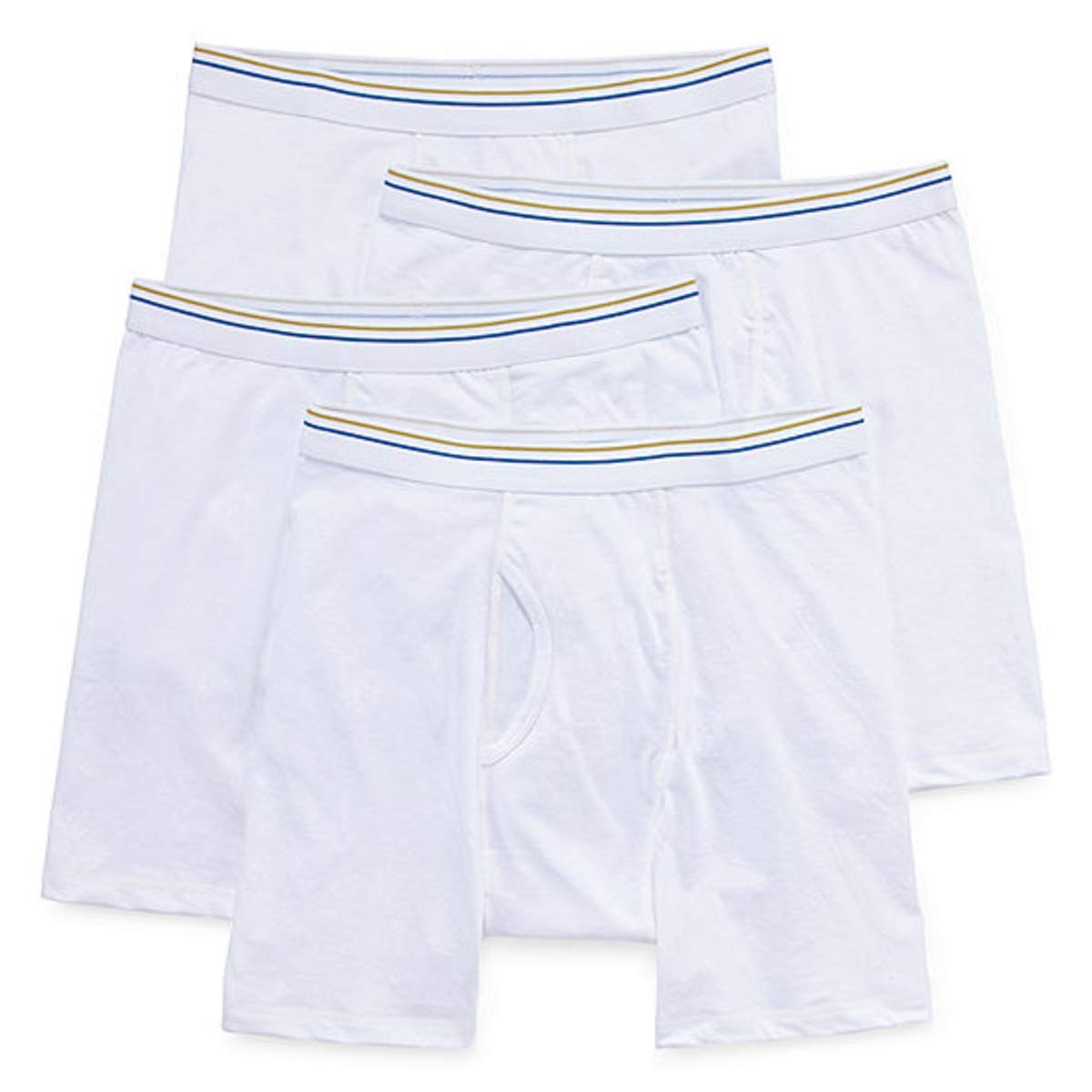 4 Pair Blended Cotton Boxer Briefs (Medium) White