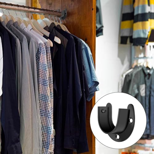 2 Stück Kleiderstange Halterung, DEANKEJI Rundrohr Halterung, 38 mm Edelstahl Stangenhalter, für Garderobenhalterungen, Gardinenstangen, Wäschetrockenstangen, Badezimmervorhanghalterungen