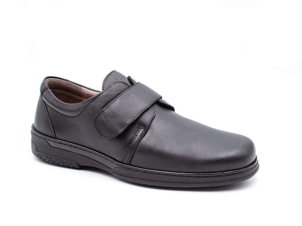 Zapato mocasín de Ancho Especial,Tira Adhesiva,con Suela de Goma Antideslizante, para diabéticos, para: Hombre