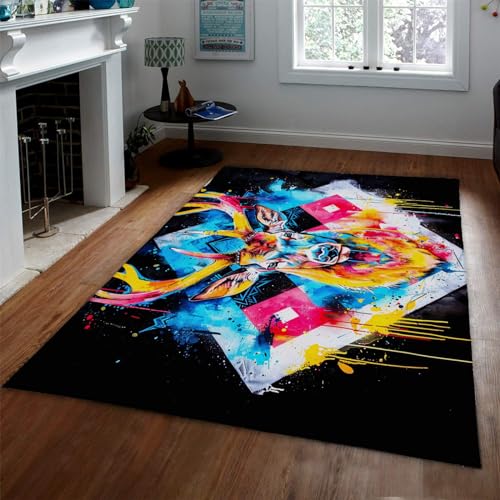 Tapis de cerf coloré rectangulaire pour décoration de chambre garçon