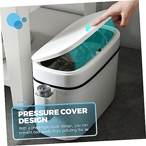 Caneca de basura rectangular plástica blanca 10L miniatura 2