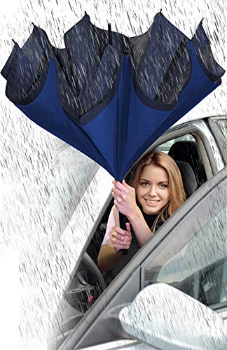 Parapluie pliant bleu de 78 cm pour protection pluie compacte