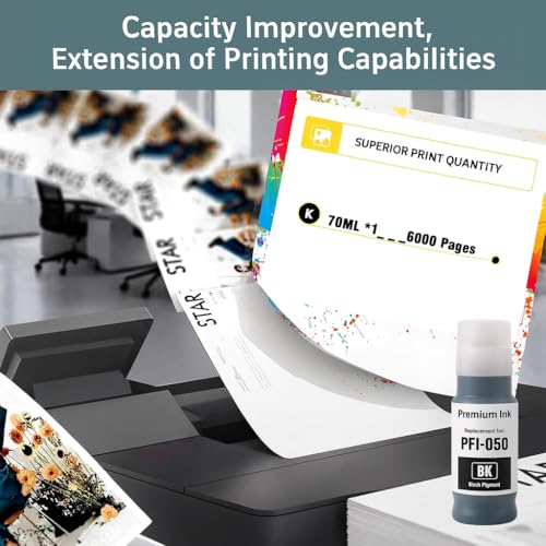Image of KOSH PFI 050 Refill Ink Compatible for imagePROGRAF TC-20 TC-20M Ink Tank Printer