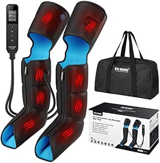 FIT KING Leg Massager with Heat for Circulation Upgraded Full Leg and Foot Compression Boots Massager for Foot Calf and Thigh Massage (FSA HSA Approved)