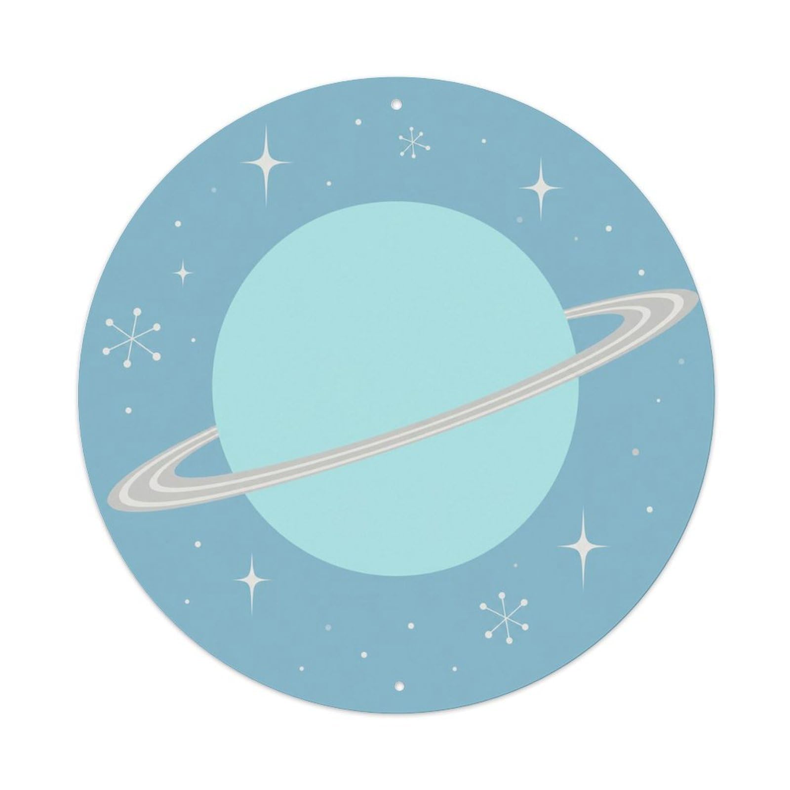 Okngb Style Telescope Uranus Ice Giant Cosmic Discovery Scientific Metal Tin Sign Plaque Wall Decor For Cafe, Man Cave, Club Bar, Office, Home Garden Round Metal Poster 8X8inch