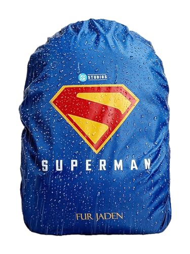 Image of Fur Jaden Superman Waterproof Rain Cover For Backpacks with Pouch For Storage | Waterproof Dustproof Rain Cover Bag with Elastic Adjustable | Upto 50L (Blue)