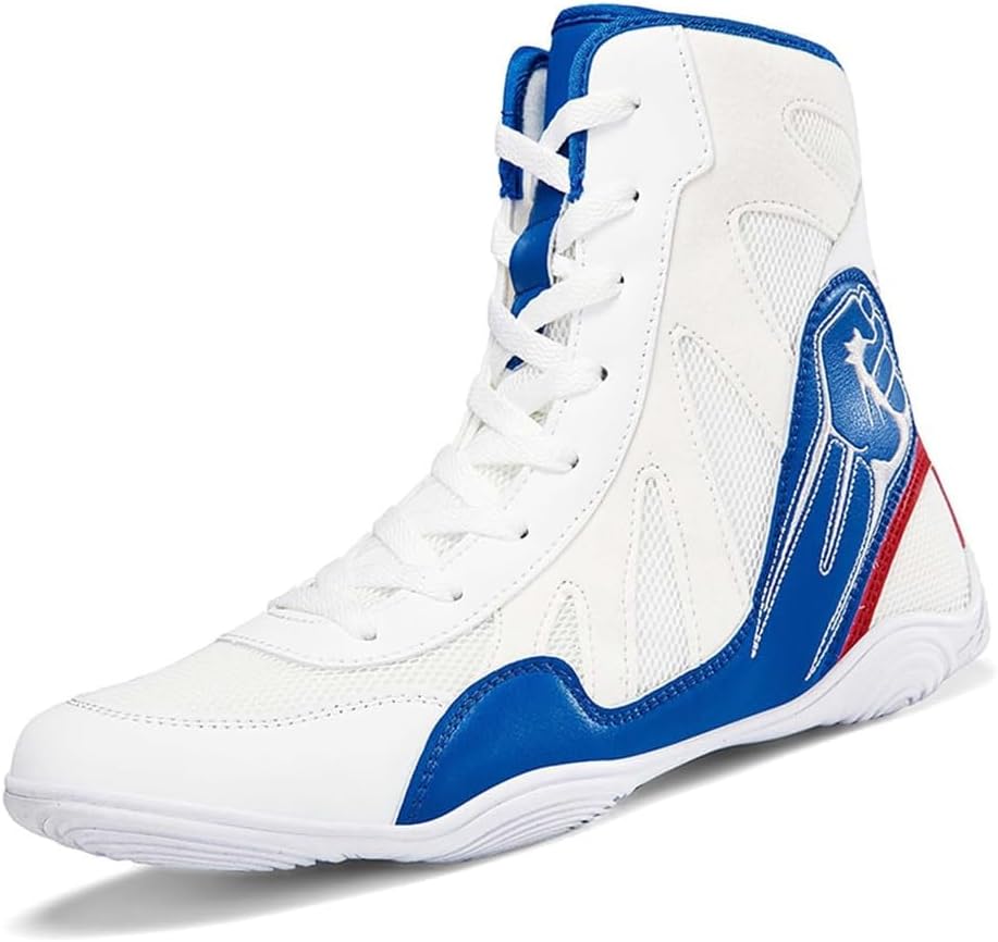 Men's Boxing Shoes Breathable Boxers Wrestling Trainer Non Slip Youth Bodybuilding Competition Shoes for Athletic Fitness