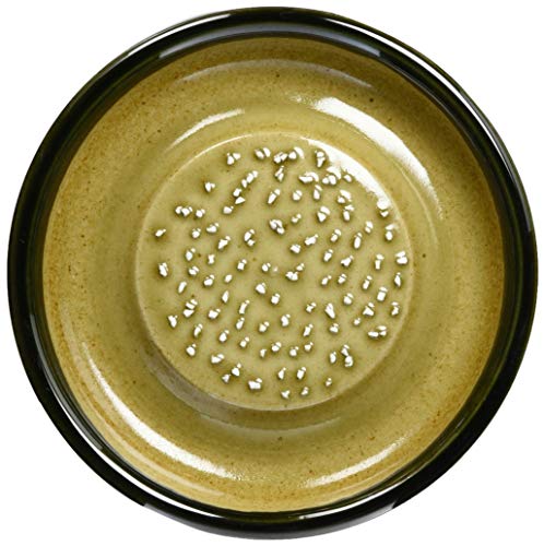 元重製陶所 石見焼 薬味おろし 皿 テーブルを傷つけない シリコン 底 (直径約10cm・すべり止め付) 織部 もとしげ おろし器 もとしげ 日本製