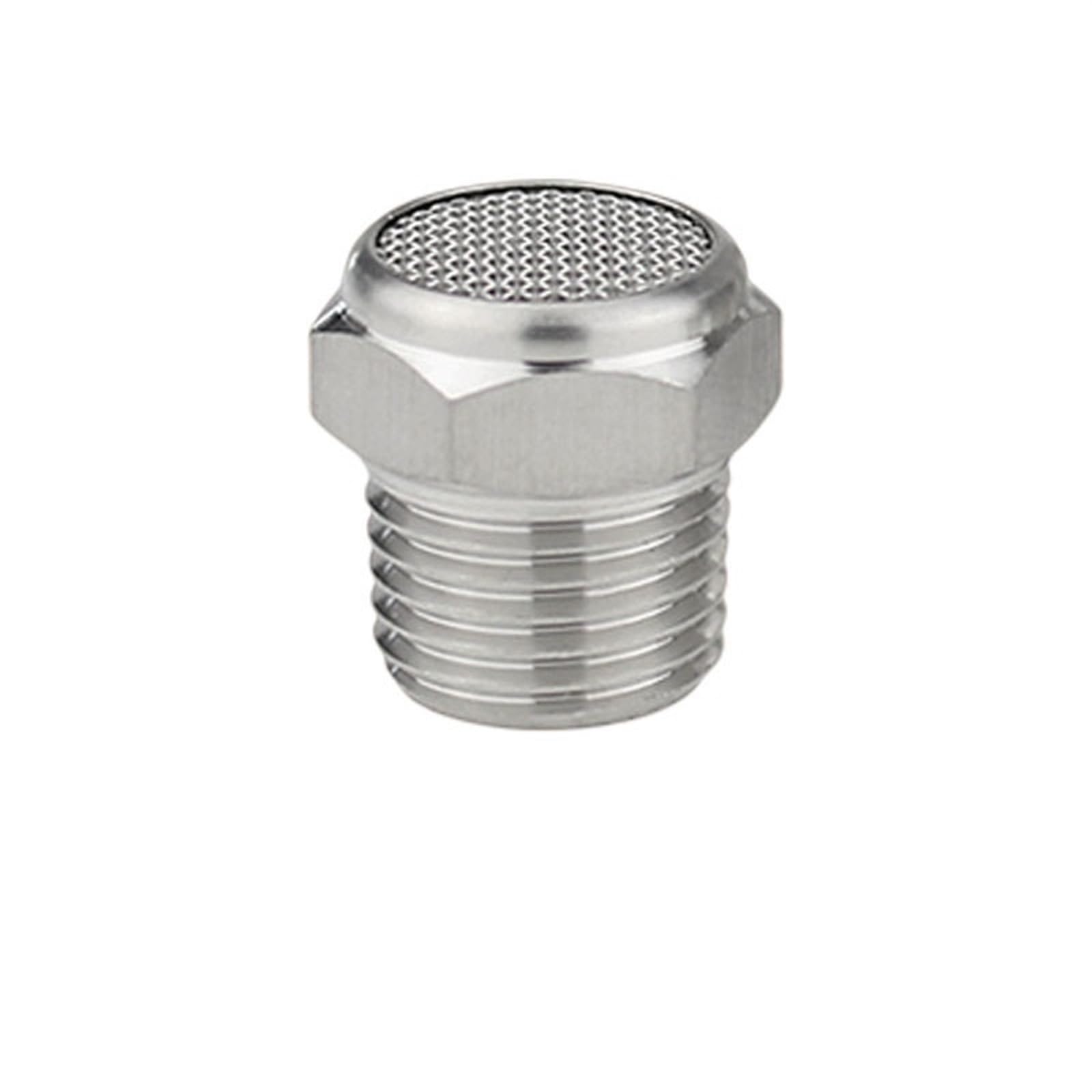 304 Stainless Steel Muffler with Flat End and Pointed End 1/8“1/4" 3/8" 1/2" Pneumatic Air Silencer Exhaust Muffler (Color : Mesh flat head, Size : M5)