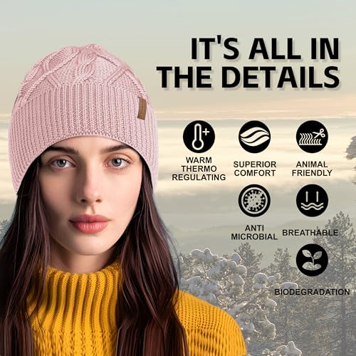 Gorro de lana merino para hombres y mujeres, unisex miniatura 2