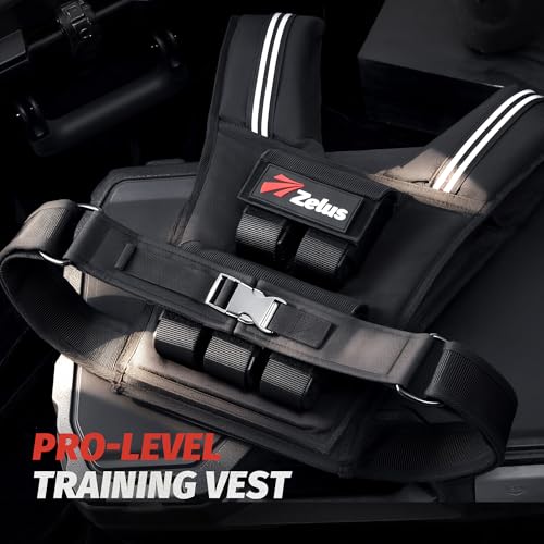 Image of ZELUS Weighted Vest Men, 23lbs /36lbs /45lbs Adjustable Weight Vest | Removable Iron Weights, Reflective Stripe, No-Bounce Design, Hand Washable, Strength Training, Running, HIIT & Calisthenics