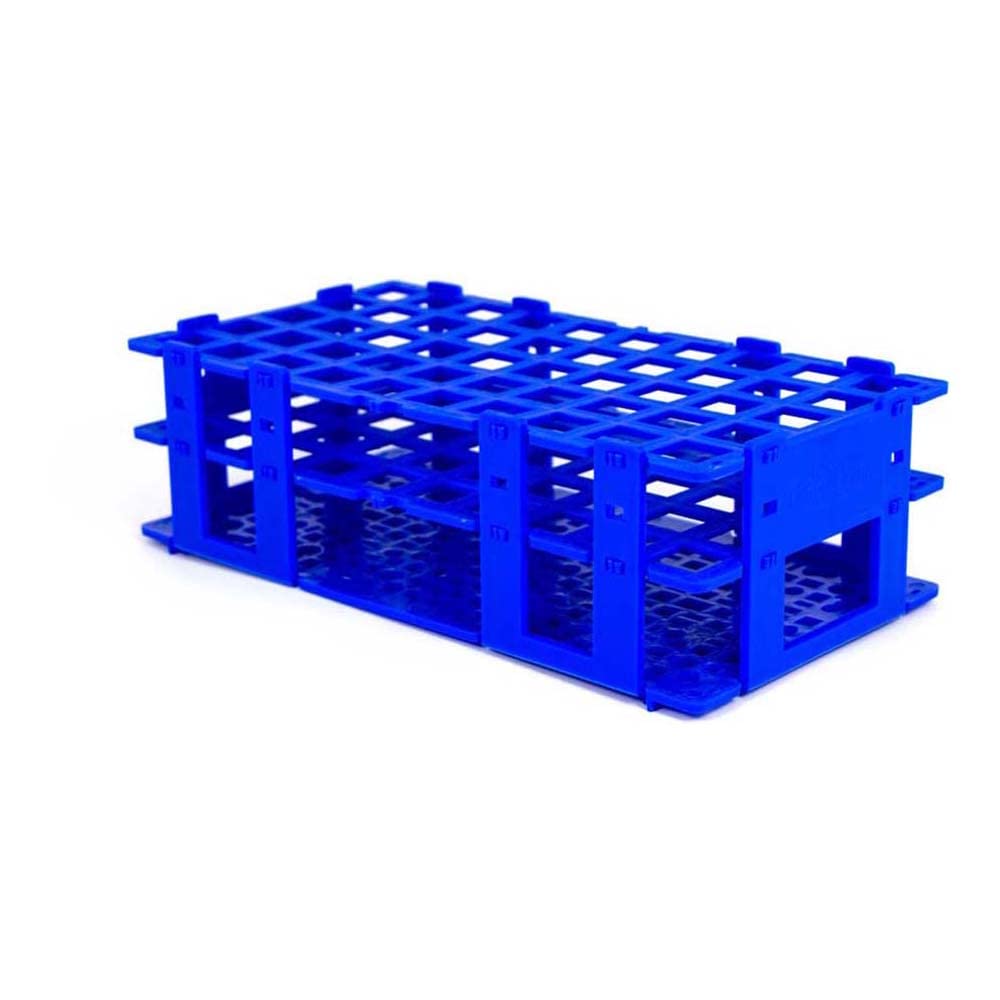 neoLabLine Multifunktionsrack aus Polypropylen für Röhrchen mit 16 mm Durchmesser, 50 Plätze, blau