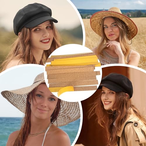 CHENNAN 20 Stück Korkenstreifen selbstklebend Equine Korkstreifen Hutband Innen Hut Verkleinerung Hutbänder aus Kork für die Hut Innenseite Korkenstreifen zum Anpassen der Hutgröße (20pcs)