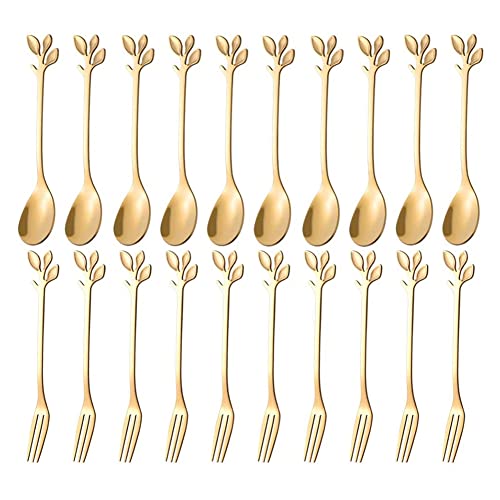Binxind - Tenedores de postre (10 cucharas + 10 tenedores)