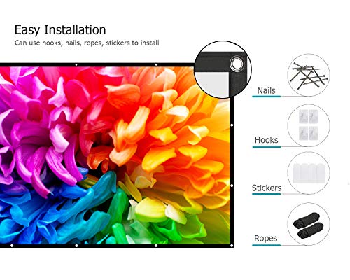 image for VANKYO Projector Screen 100 Inches 16:9 Portable Indoor Outdoor Projec