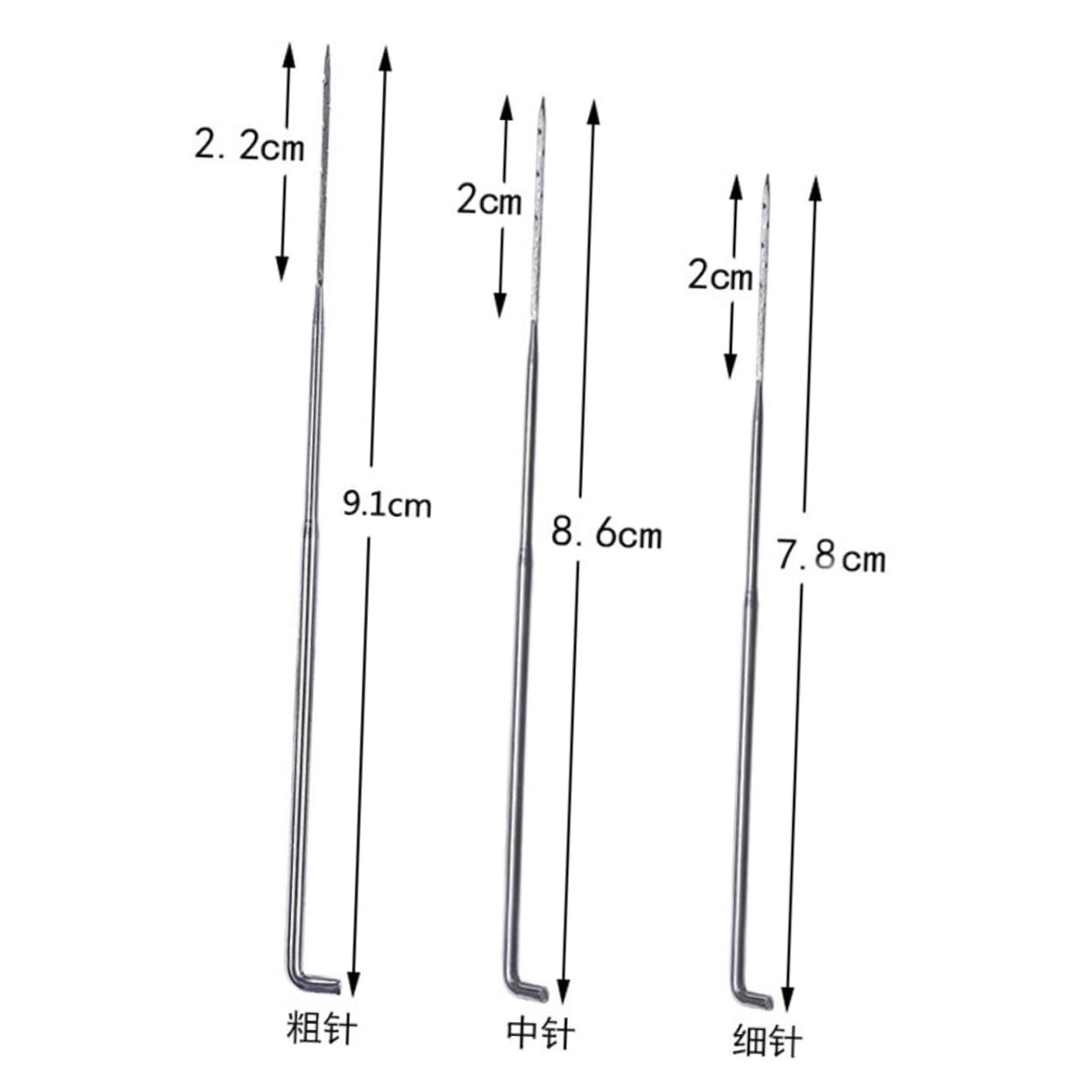 ERINGOGO DIY Craft Wool Felt Punch Needle Set 60pcs Embroidery Needles Smooth Metal Sewing Needles for Easy Thread Sewing Embroidery Projects