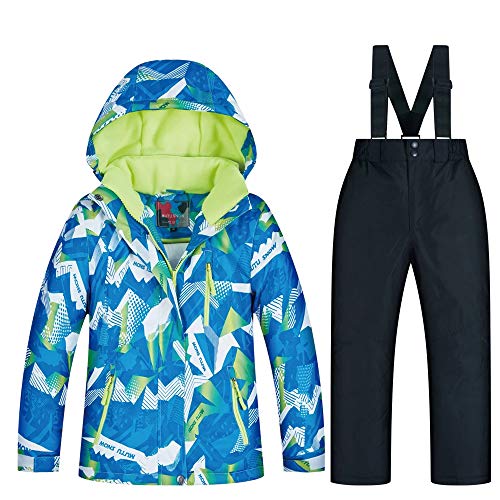 Image of Girls /Boys Snowsuits Hooded Insulated Windproof Winer Coats Ski Jacket Snow Pants Set