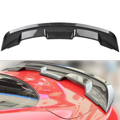 Rear Trunk Spoiler Wing Compatible with Ford Mustang 2015-2024 GT/EcoBoost/V6/V8/Shelby 2-Door Models, Carbon Fiber Style