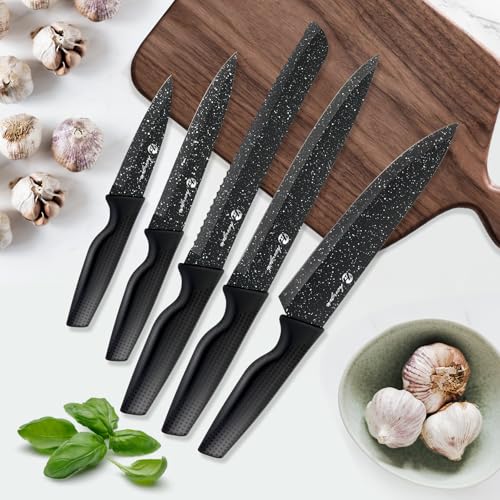 Kitchen Knife Set, 6 Piece Knife Set with Block, Stainless Steel Kitchen Knives for Chopping Chef, Utility,Bread, Filleting & Paring Tools. - Image 5