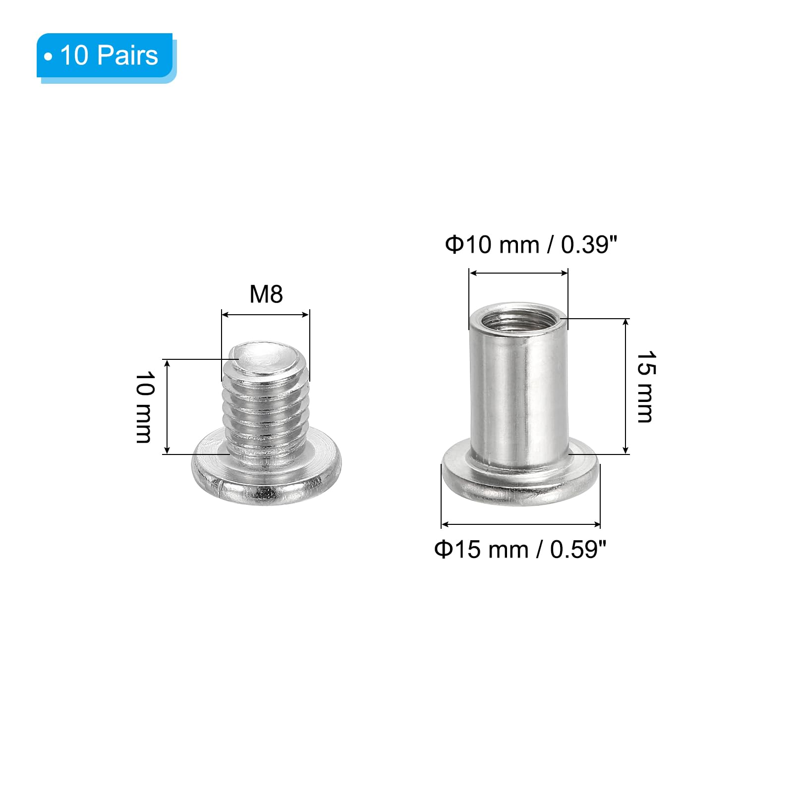 PATIKIL Hex Chicago Screws - Image 2