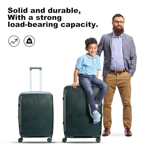 Image of Nazhura Luggage Set, 3-Piece Hardside Suitcase Set, 20-inch Carry On, 24-inch, 28-inch Luggage