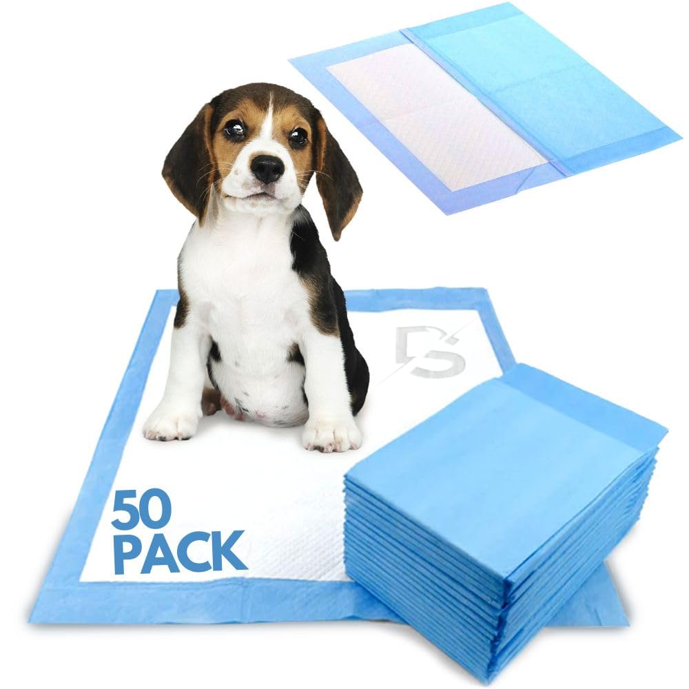 Discount Seller Puppy Training Pads 50 Packs (60x60cm) Multi-Layered Puppy Pads and Highly Absorbent Odour Locking Dog Pads—Anti-Slip and Disposable Incontinence Pads & Pee Pads for Dogs