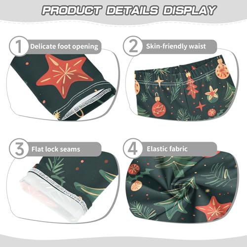 Christmas Trees and Stars Girls Leggings Soft Stretch Workout Yoga Dance Pants for Kids Casual Tights3