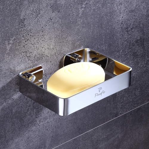Image of Pixaflo Stainless Steel 304 Grade Bathroom Soap Holder /Soap Stand /Soap Dish | Wall-Mounted | Durable | Anti-Rust | Sleek Black Finish | Bathroom Accessories | Chrome