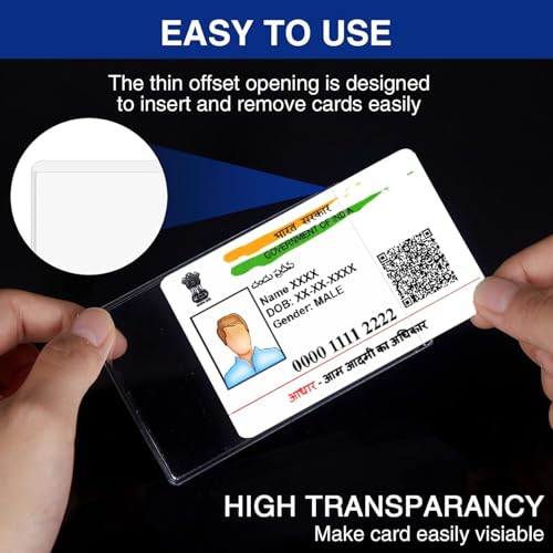 Image of Fairus Card Protector, Plastic Card Holder for Aadhar Card, Credit Card, Business Card, Pan Card, Driving License Waterproof Cards Plastic Protector (20)