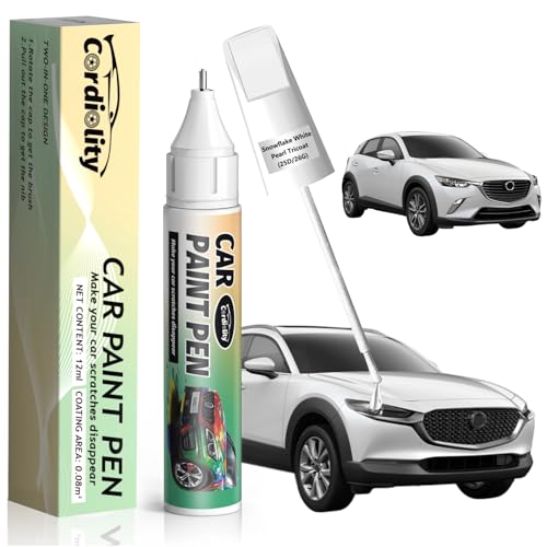 Image of 25D /26G Snowflake White Pearl Tricoat Touch Up Paint for Mazda, Color Accurate Car Paint Scratch Repair Pen, Quick & Easy Fix Automotive Chips and Nicks