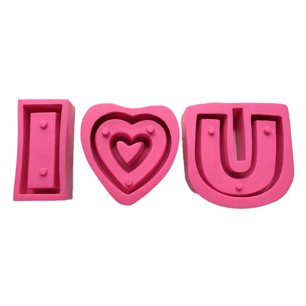 I Love You - Molde de silicona floral para yeso, hormigón, cemento, suculentas, decoración artesanal