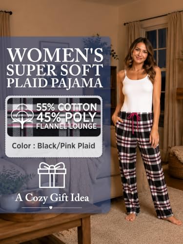 Image of Ashford & Brooks Women's Super Soft Flannel Plaid Pajama Sleep Pants
