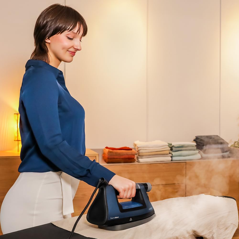 Cecotec Ferro Da Stiro a Vapore IronHero 3000 Sauna i-Pump. 3000 W. Thermoblock. Doppio Riscaldatore. Pompa Integrata. Suola Turbo Slide. Cyclo Clean. Antigoccia. 5 Programmi.