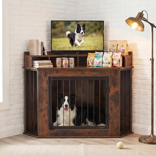 Corner Dog Crate Furniture for Small Medium Dogs
