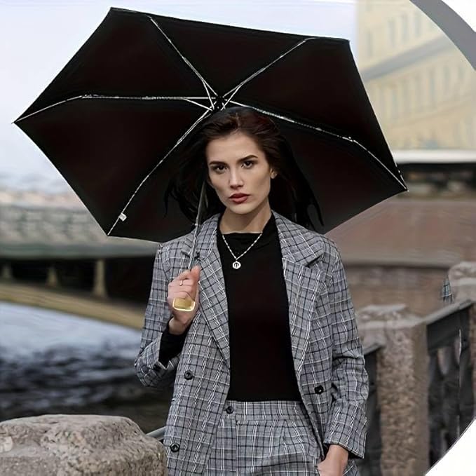 Image of Mini Pocket Umbrella - Compact Travel Umbrella with Case, Lightweight UV Protection, Windproof & Waterproof Folding Manual Umbrella's for Women, Men & Kids -(Multi Color)