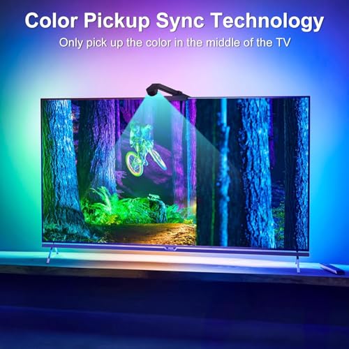 Image of Auslese TV LED Backlight Change Sync with TV Picture 3.8M RGB Strip Lights for 43 to 60 inch PC TV & Monitor Compatible with App Music Sync for Gaming Room (Modern)
