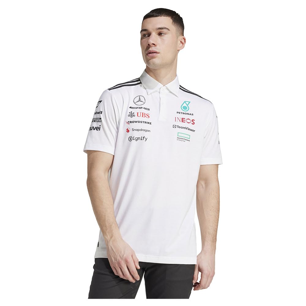adidas Motorsport Mens Polo Shirts | Mer Tm Polo Wm | Whtmel/Black |-picture-10