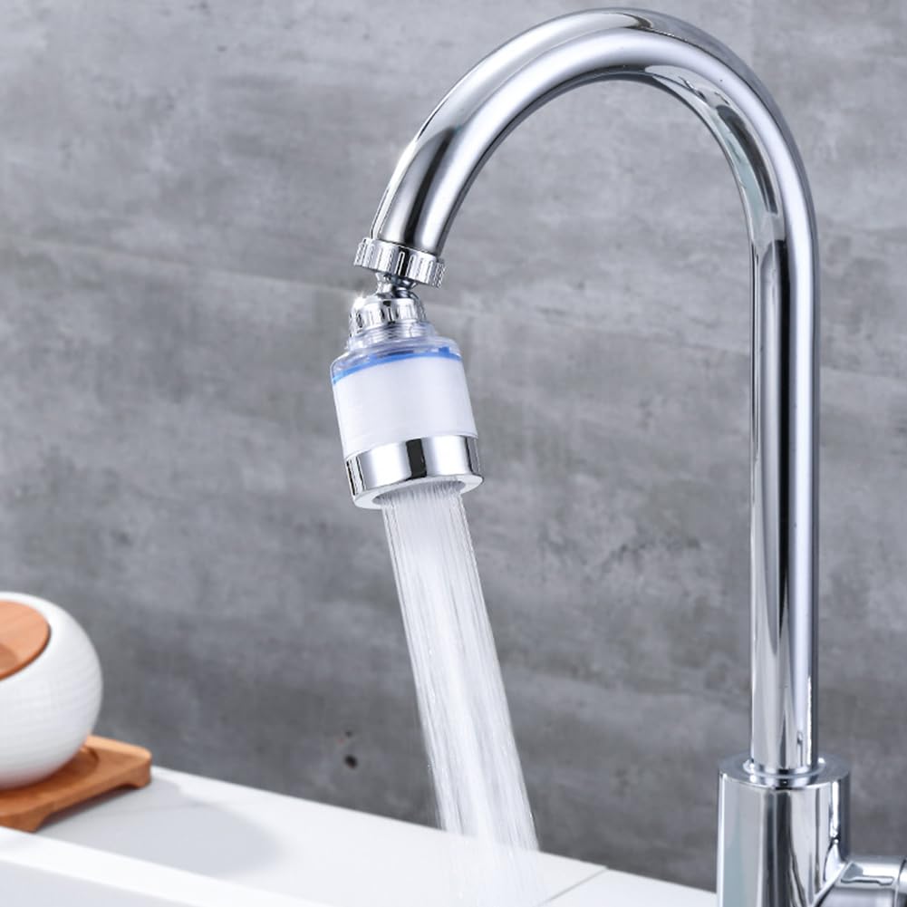 Rubinetto Filtro Acqua, Rubinetto Filtro Anticalcare Universale Con 1 Elemento Filtrante In Cotone PP, Testa Spruzzatrice Rotante A 360 ° | IT - 4