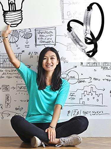 Hicarer 30 Pieces Women Inspirational Leather Bracelets Gift Adjustable Motivational Quotes Bangle Bracelets（Motivational Style） #TOP3