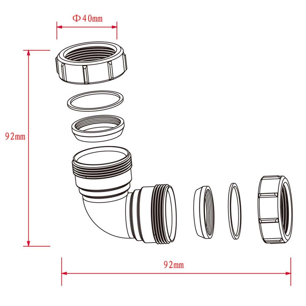 Pipe Connector 40mm PVC Pipe Adapter Bath Waste Pipe Joiner Waste Compression Fittings for Bath Kitchen Sink - Image 2