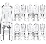 Vanke G9 Halogen Light Bulb 42W, Dimmable Capsule Bulbs Warm White 2800K, Energy Saver No Flicker Bulb, 840 Lumen, 10-Pack