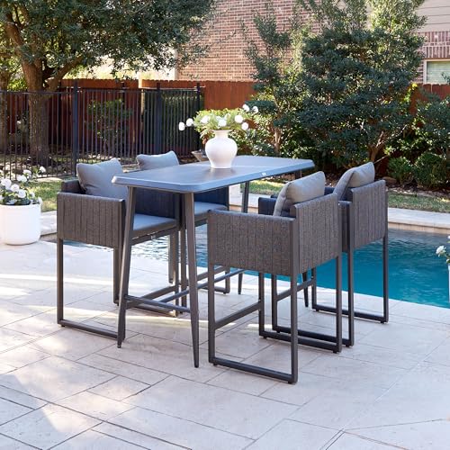 Image of PURPLE LEAF Counter Height Bar Stools Elliptical Leg Set of 2, Grey