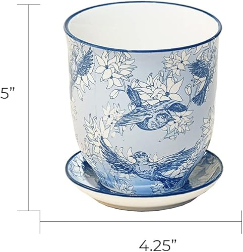 Miniatura 4 de CHIVE 'Liberte' Macetas de cerámica para suculentas, 4.25 pulgadas, bonitas macetas vintage estilo granja para plantas de interior, hermosa