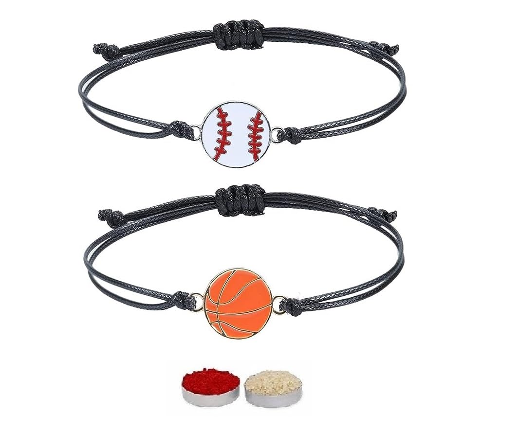 El Regalo Quirky 2PC Sports Rakhi for Kids | 2 Sport Balls Rakhis Combo Set for Brother/Niece/Nephew- Rakhi for Sports Lovers Bhai with Roli-Chawal, Message Card in Rakhi Gift Box (Option-1) (B0CDBYVDQB) Amazon Price History, Amazon Price Tracker