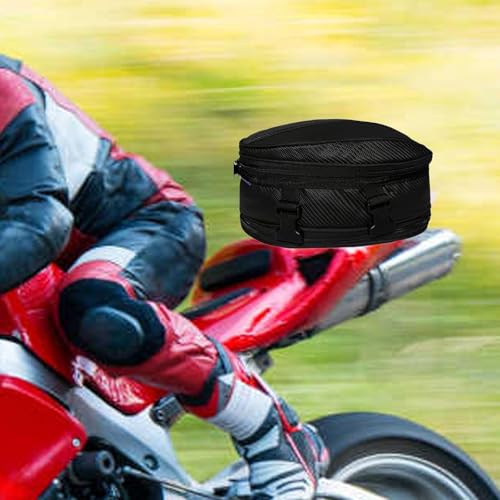jojomis Motorcycle Tail Bag Tool Carry Pouch Black Polyester Expandable 15cm Easy Installation Sturdy Storage Bag for Travel