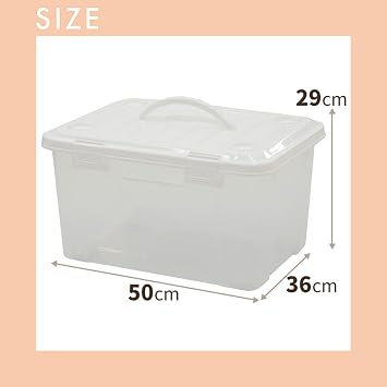 Tenma Storage Case with Handle for Easy Carrying, Free Box 35 with Handle, Storage Box with Casters for Easy Moving, Plastic Case Width 19.7 x Depth 14.2 x Height 11.4 inches 50 x 36 x 29 cm