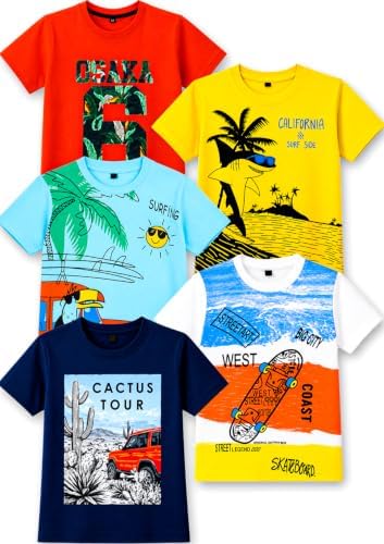 T2F Boys Boys regular fit tshirt T-Shirt (pack of 5)